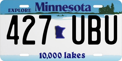 MN license plate 427UBU