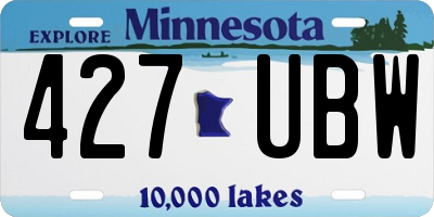 MN license plate 427UBW