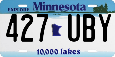 MN license plate 427UBY