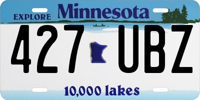 MN license plate 427UBZ