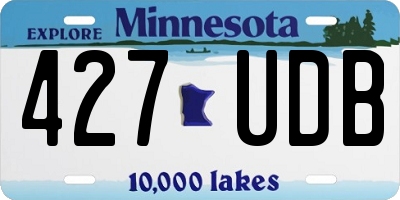 MN license plate 427UDB