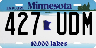 MN license plate 427UDM