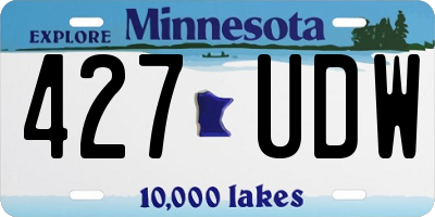 MN license plate 427UDW