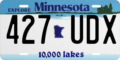 MN license plate 427UDX