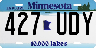 MN license plate 427UDY