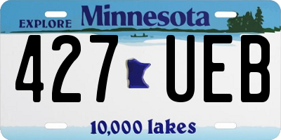 MN license plate 427UEB