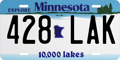 MN license plate 428LAK