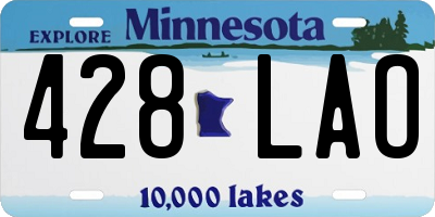 MN license plate 428LAO