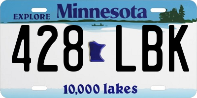 MN license plate 428LBK