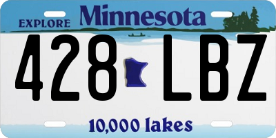 MN license plate 428LBZ