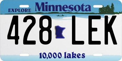 MN license plate 428LEK