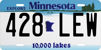 MN license plate 428LEW