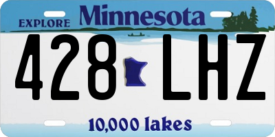 MN license plate 428LHZ