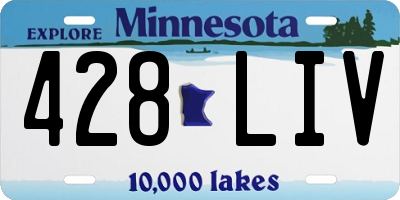 MN license plate 428LIV
