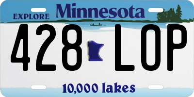 MN license plate 428LOP
