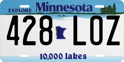 MN license plate 428LOZ