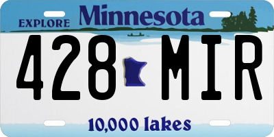 MN license plate 428MIR
