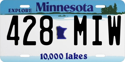 MN license plate 428MIW