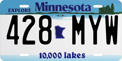 MN license plate 428MYW