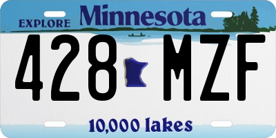 MN license plate 428MZF