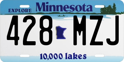 MN license plate 428MZJ