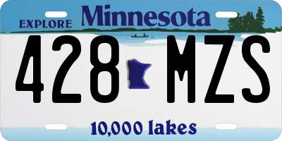 MN license plate 428MZS