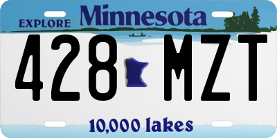 MN license plate 428MZT