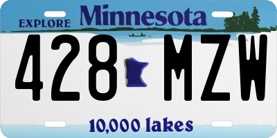 MN license plate 428MZW