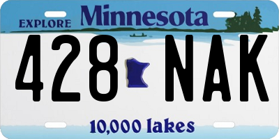 MN license plate 428NAK