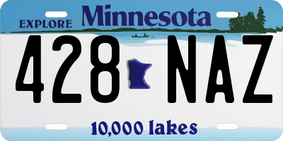 MN license plate 428NAZ