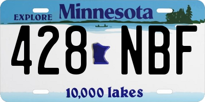 MN license plate 428NBF