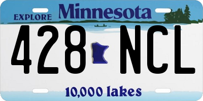 MN license plate 428NCL