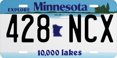 MN license plate 428NCX