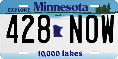 MN license plate 428NOW