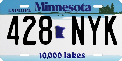 MN license plate 428NYK