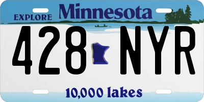 MN license plate 428NYR
