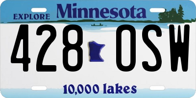 MN license plate 428OSW