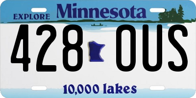 MN license plate 428OUS