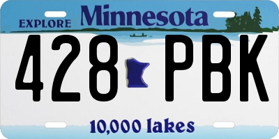MN license plate 428PBK
