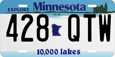 MN license plate 428QTW