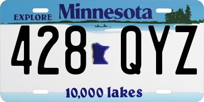 MN license plate 428QYZ