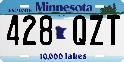 MN license plate 428QZT