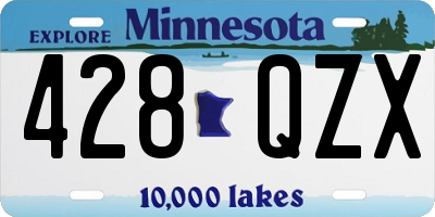 MN license plate 428QZX