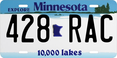 MN license plate 428RAC