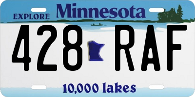 MN license plate 428RAF