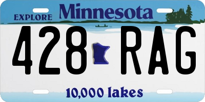 MN license plate 428RAG