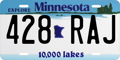 MN license plate 428RAJ