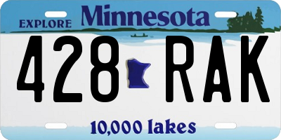 MN license plate 428RAK