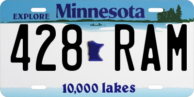 MN license plate 428RAM