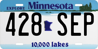 MN license plate 428SEP